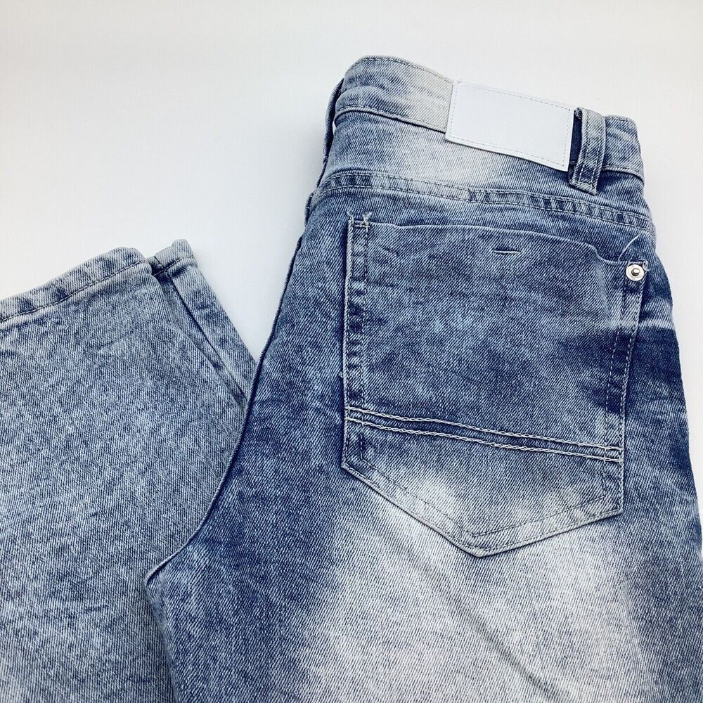 Southpole Mens Skinny Fit Acid Washed Distressed Jeans Size 29 x‎ 30